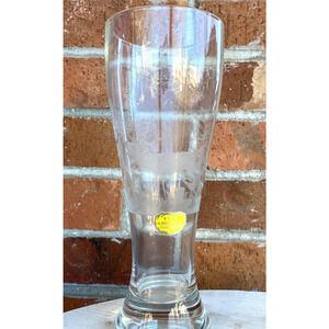 ECHT KRISTALL Pilsner Glass Etched Stag and Trees Beer Glass